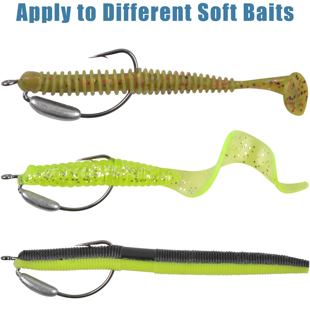 5Pcs Weighted Weedless Hooks