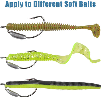 5Pcs Weighted Weedless Hooks