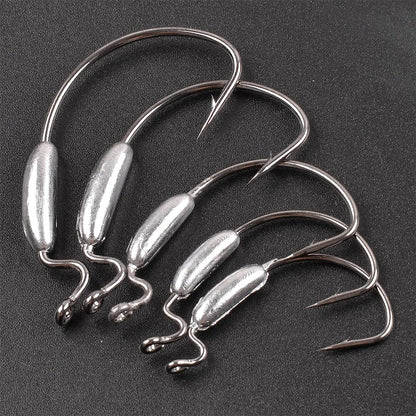 5Pcs Weighted Weedless Hooks