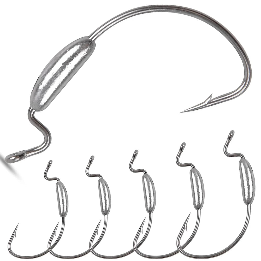 5Pcs Weighted Weedless Hooks